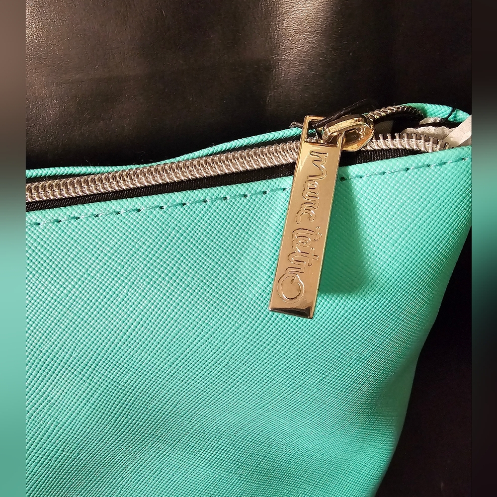 Marc Tetro Aqua French Bulldog Pouch Makeup Bag NWT - Picture 10 of 12